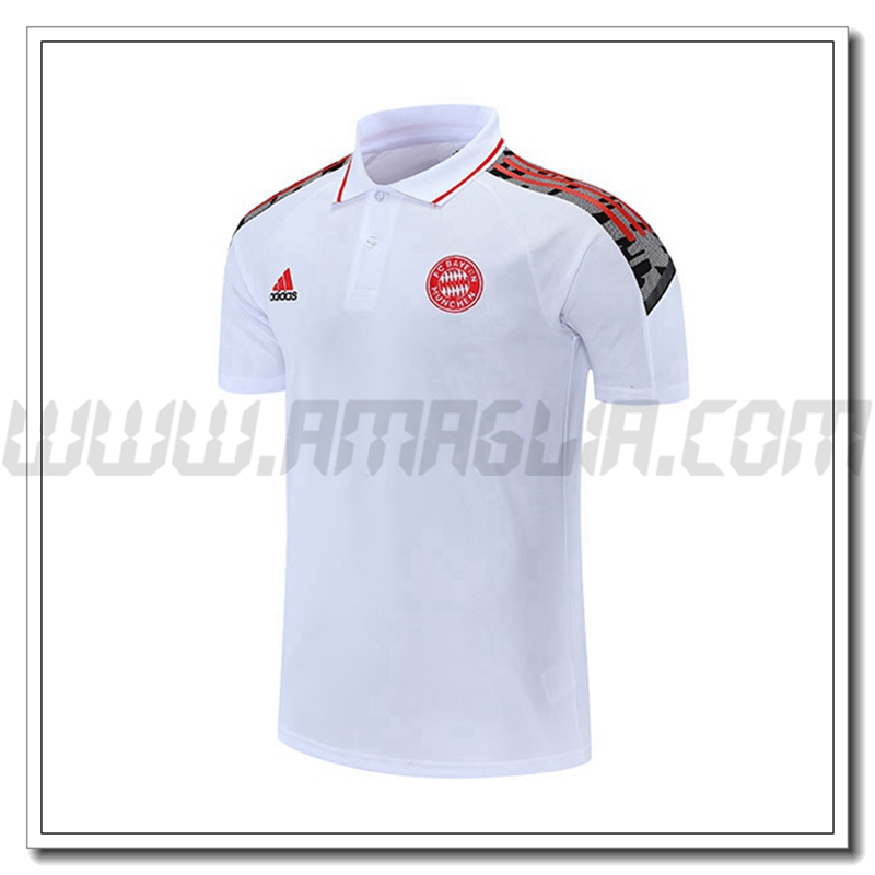 Maglia Polo Bayern Monaco Bianco/Rosso 2021 2022
