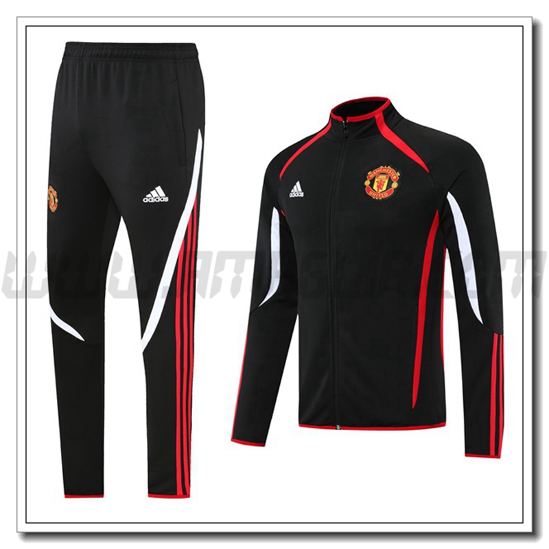 Tuta Giacca Allenamento Manchester United Rosso/Nero 2021 2022
