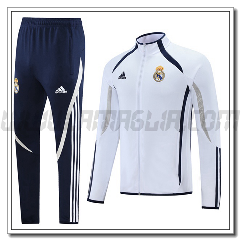Tuta Giacca Allenamento Real Madrid Bianco/Nero 2021 2022