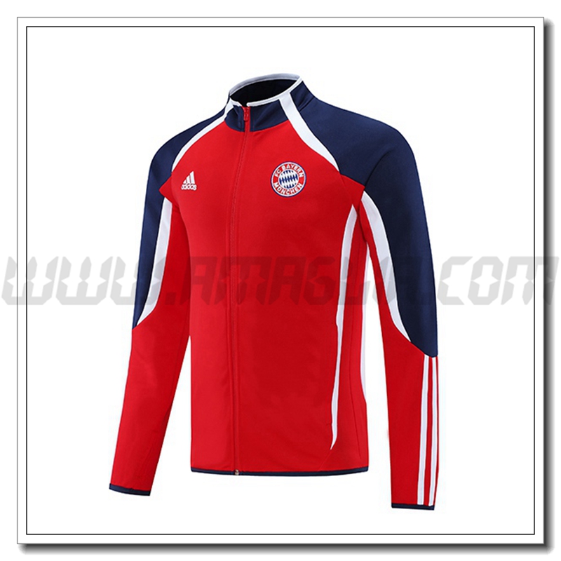 Giacca Calcio Bayern Monaco Rosso/Bianco/Blu Marino 2021 2022