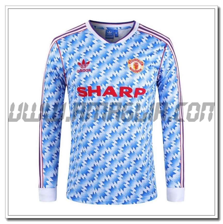 Maglia Calcio Manchester United Retro Seconda Manica Lunga 1990/1992