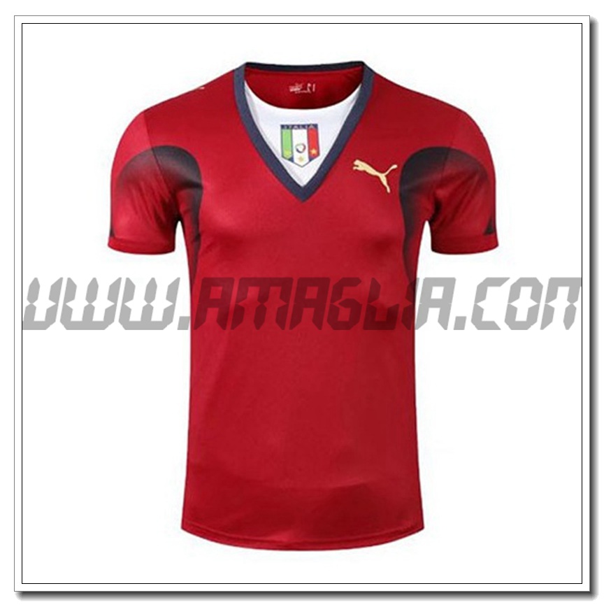 Maglia Calcio Italia Retro Gardien de But Rouge Coupe du Monde 2006