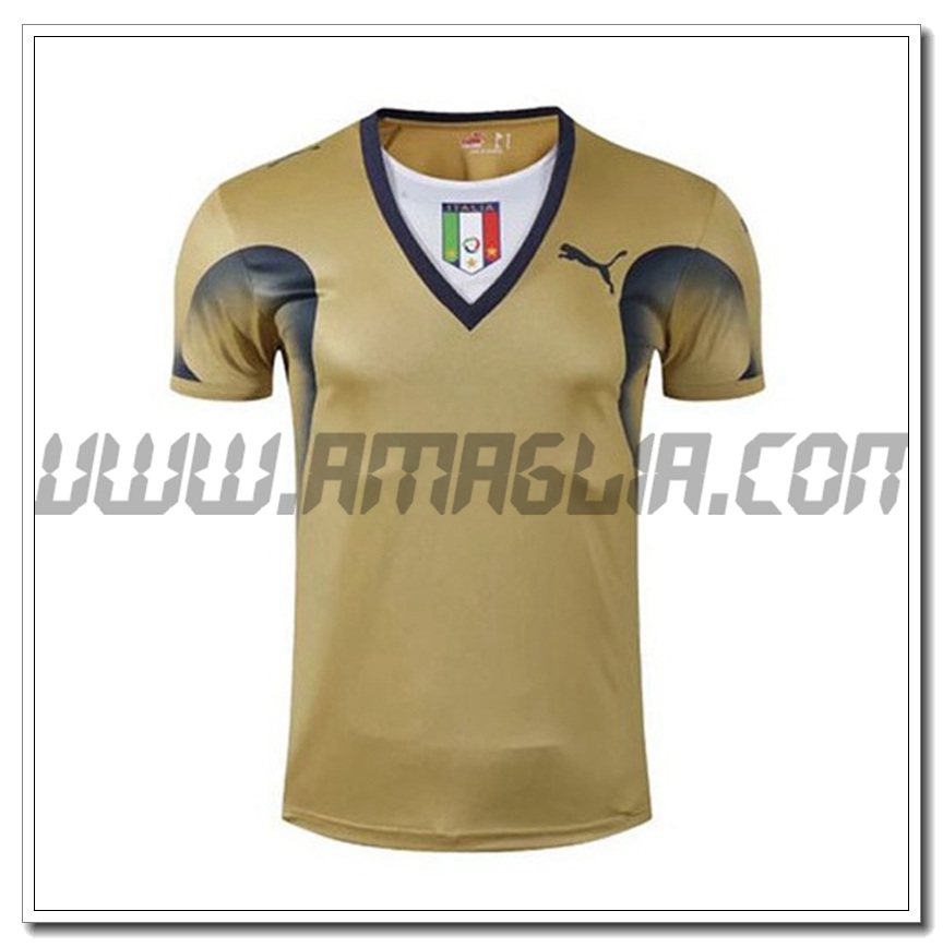 Maglia Calcio Italia Retro Gardien de But Jaune Coupe du Monde 2006