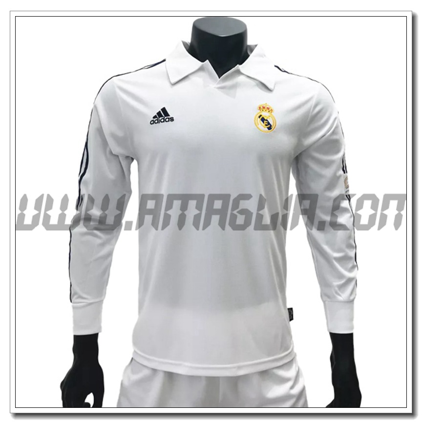 Maglia Calcio Real Madrid Retro Prima Manica Lunga 2001/2002