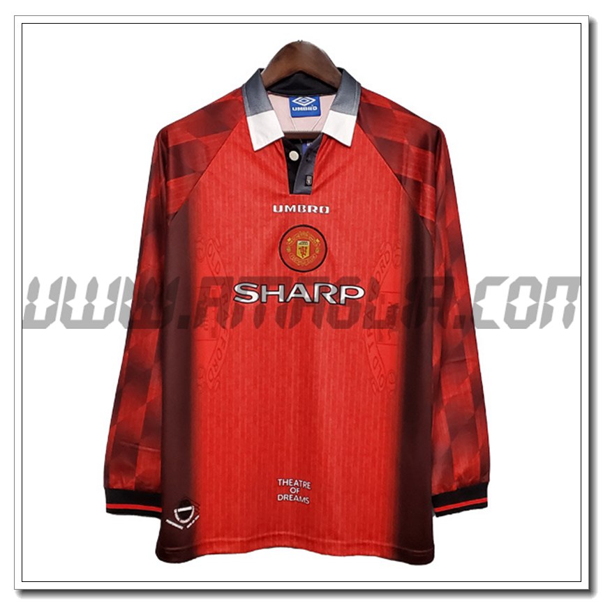 Maglia Calcio Manchester United Retro Prima Manica Lunga 1996
