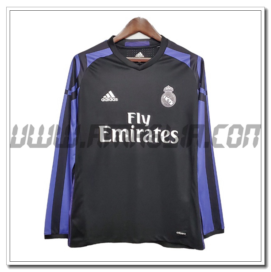 Maglia Calcio Real Madrid Retro Manica Lunga Terza 2015/2016