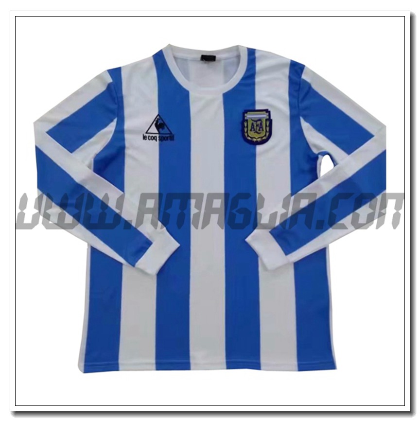 Maglia Calcio Argentina Retro Prima Manica Lunga 1986