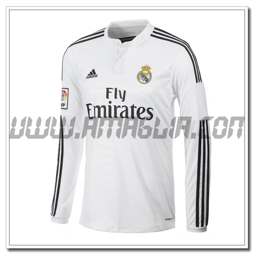 Maglia Calcio Real Madrid Retro Prima Manica Lunga 2014/2015
