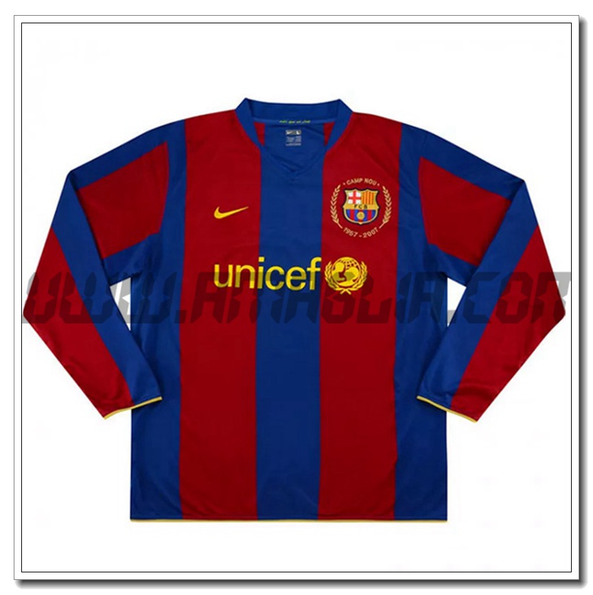 Maglia Calcio FC Barcellona Retro Prima Manica Lunga 2007/2008