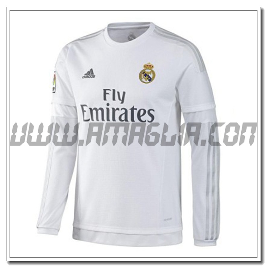 Maglia Calcio Real Madrid Retro Prima Manica Lunga 2015/2016