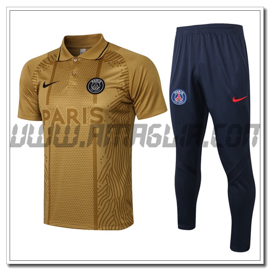 Kit Maglia Polo PSG + Pantaloni Giallo 2021 2022
