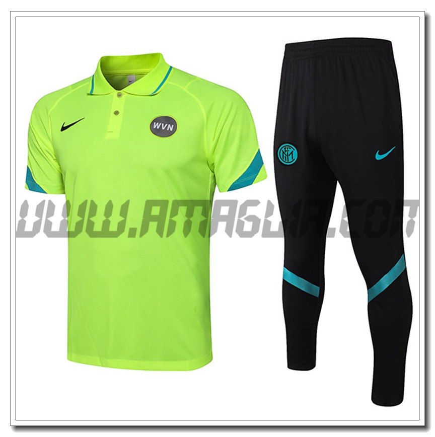Kit Maglia Polo Inter Milan + Pantaloni Verde 2021/2023