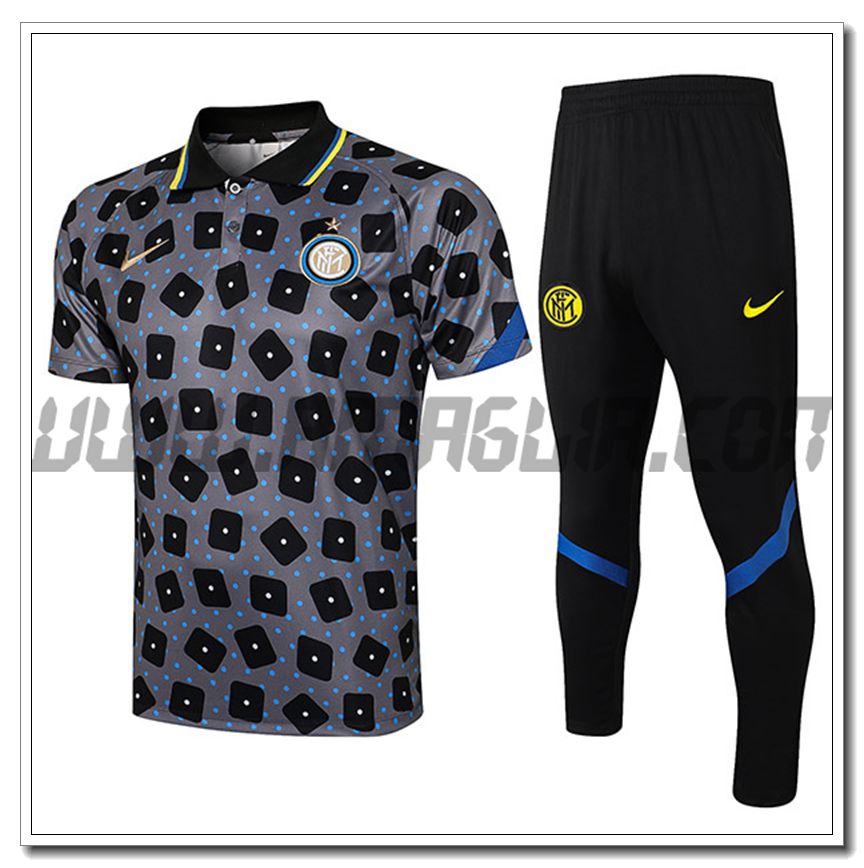 Kit Maglia Polo Inter Milan + Pantaloni Grigio 2021 2022
