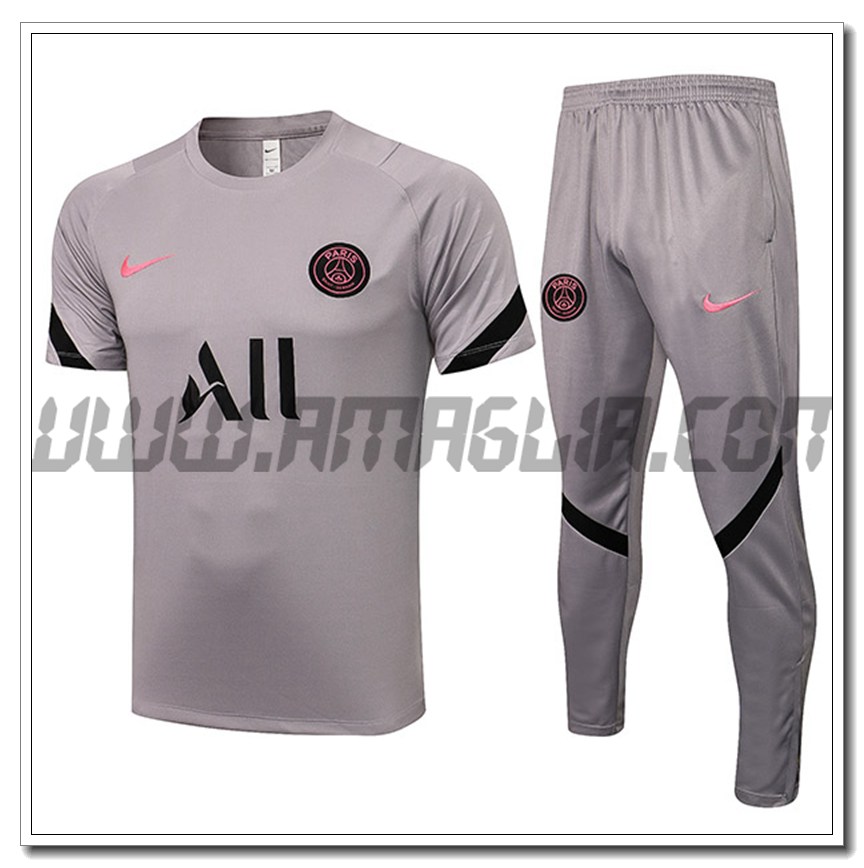 Kit Maglia Polo Jordan PSG + Pantaloni Grigio 2021 2022