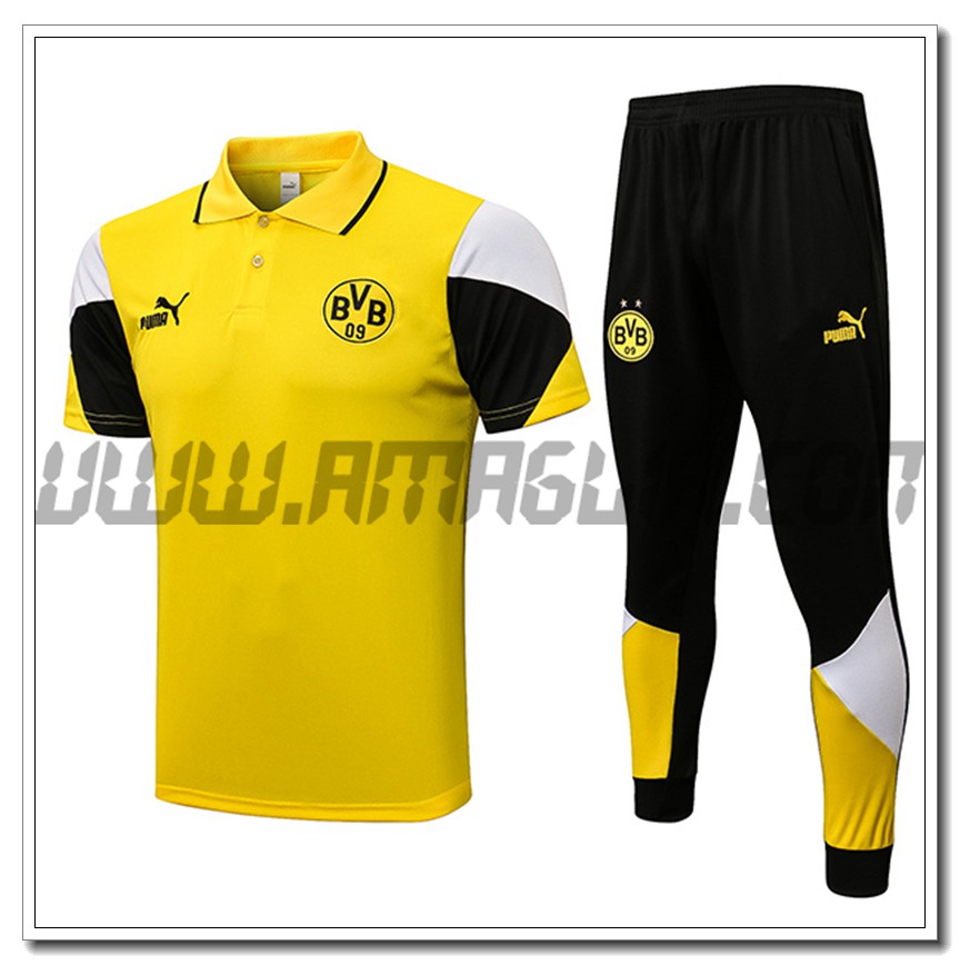 Kit Maglia Polo Dortmund BVB + Pantaloni Giallo 2021 2022