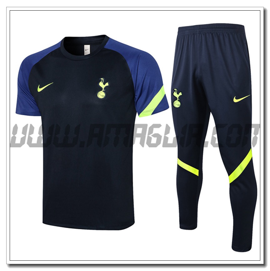 Kit Maglia Polo Tottenham Hotspur + Pantaloni Blu/Nero 2021 2022