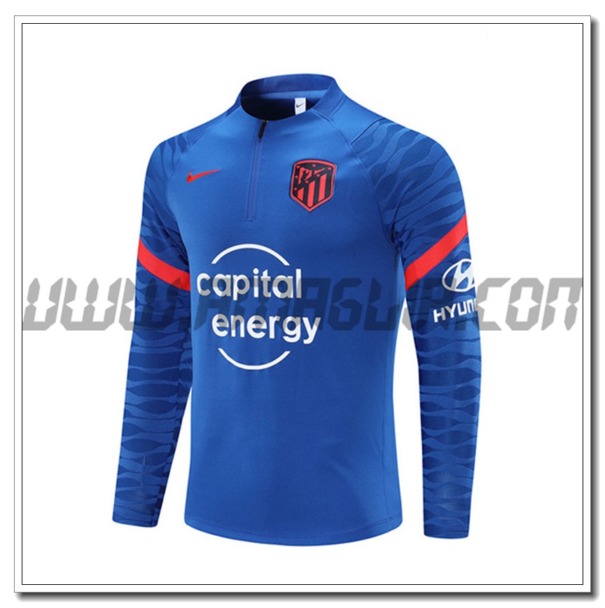 Felpa Allenamento Atl鑼卼ico Madrid Blu 2021 2022