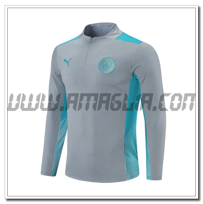 Felpa Allenamento Manchester City Blu/Grigio 2021 2022