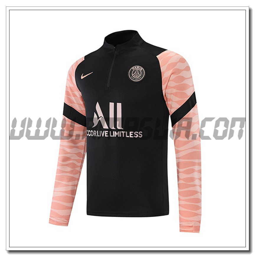 Felpa Allenamento Jordan PSG Nero/Rosa 2021 2022 -01