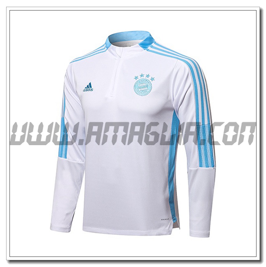 Felpa Allenamento Bayern Monaco Bianco/Blu 2021 2022