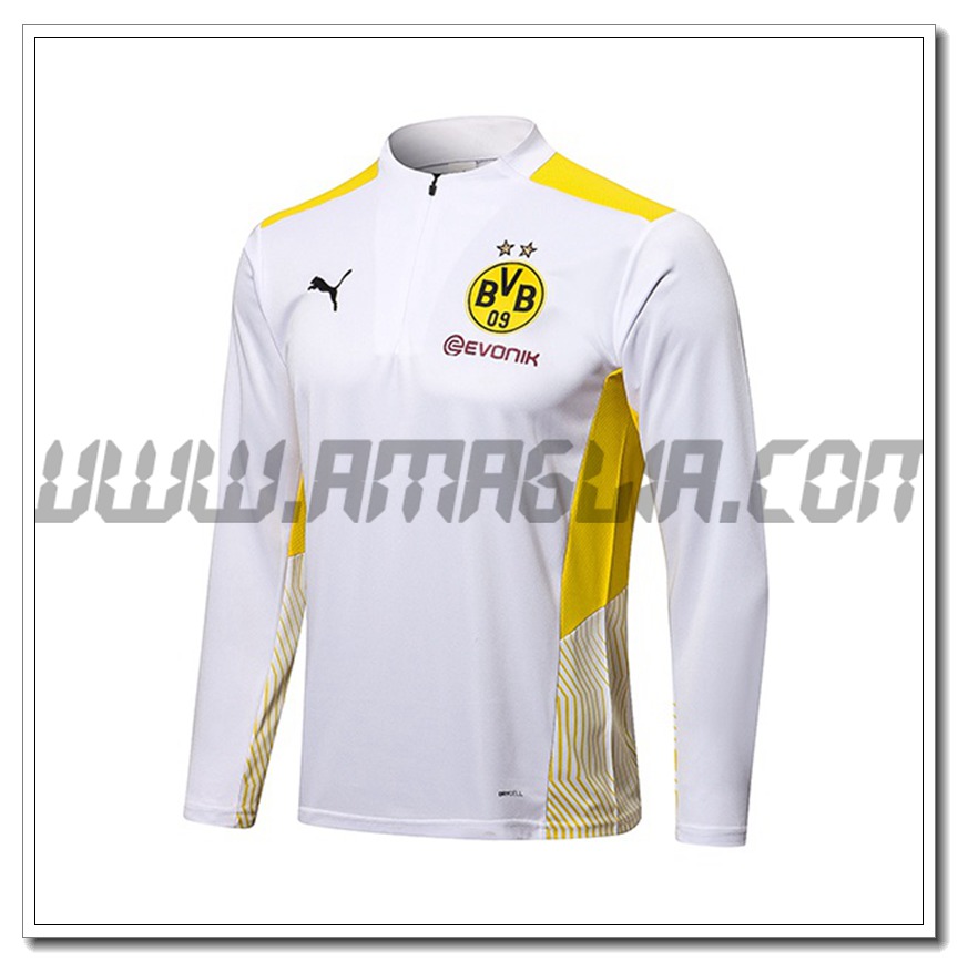 Felpa Allenamento Dortmund BVB Bianco/Giallo 2021 2022
