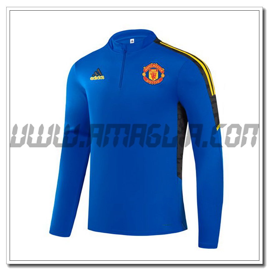 Felpa Allenamento Manchester United Blu/Giallo 2021 2022