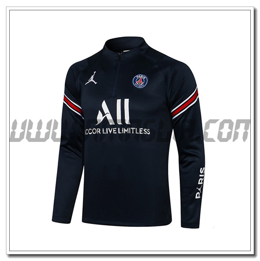 Felpa Allenamento Jordan PSG Nero 2021-22 Thailandia Economiche