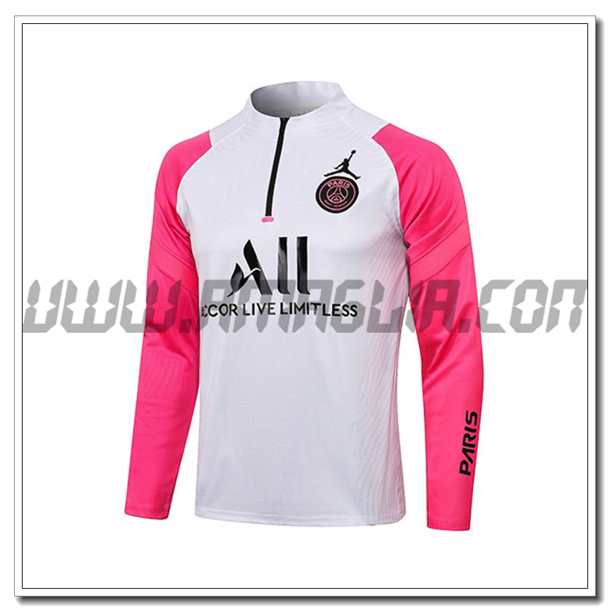 Felpa Allenamento Jordan PSG Bianco/Rosa 2021 2022