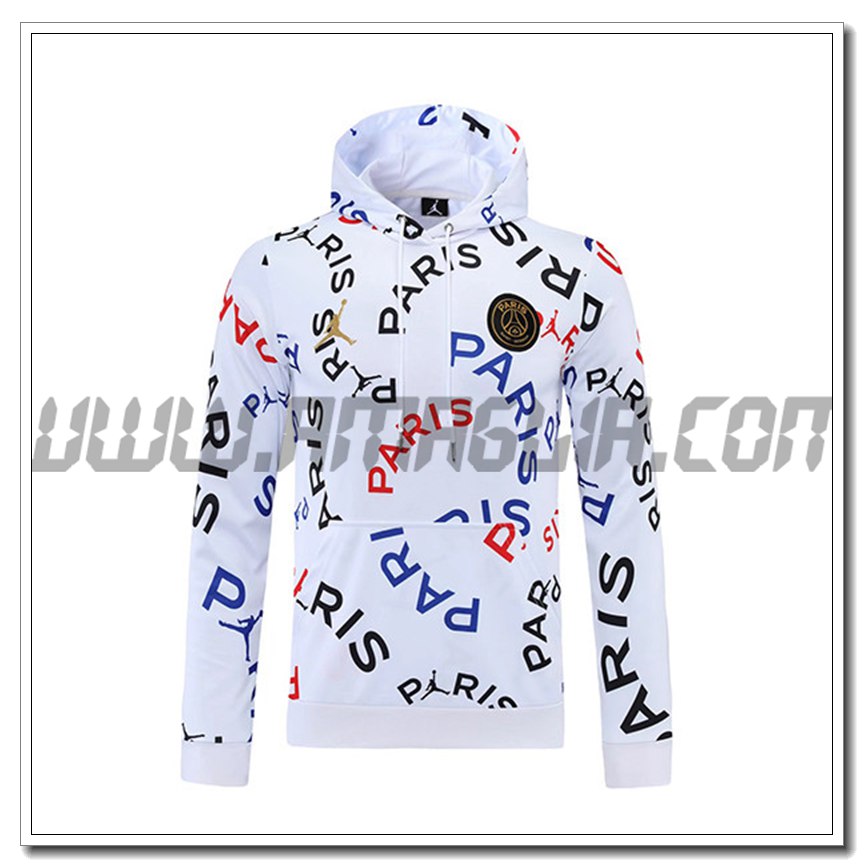 Felpa a Capuche Jordan PSG Bianco/Nero 2021 2022