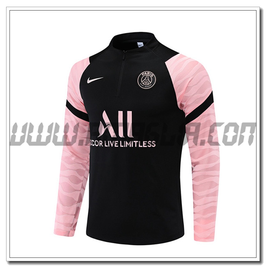 Felpa Allenamento Jordan PSG Nero/Rosa Classica 2021 2022