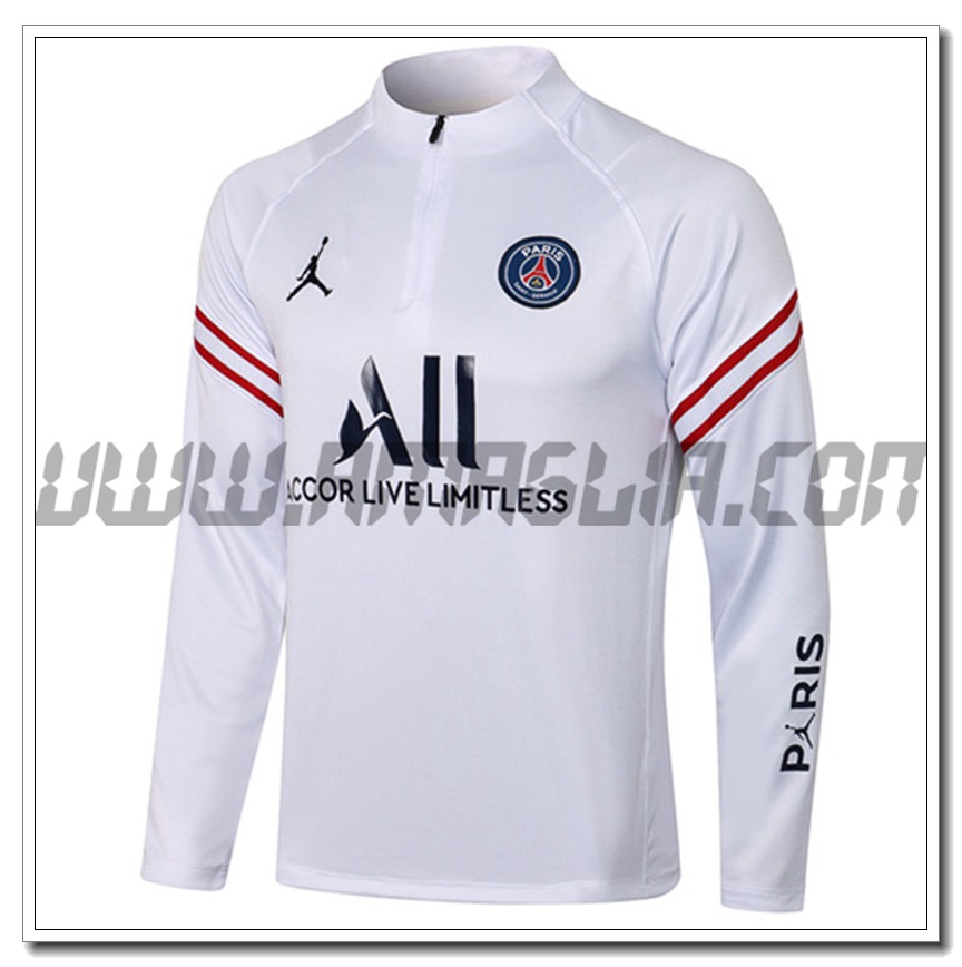 Felpa Allenamento Jordan PSG Bianco 2021 2022