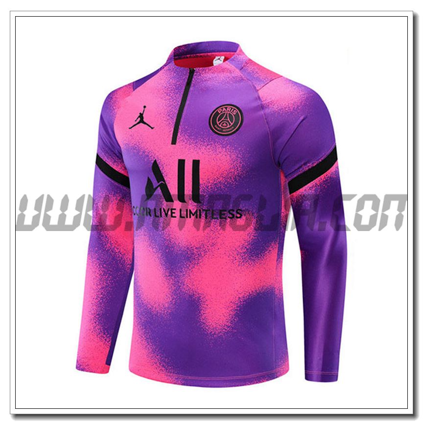 Felpa Allenamento Jordan PSG Rosso/Pouple Classica 2021 2022