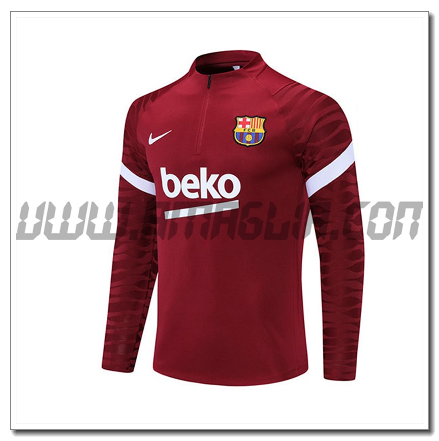 Felpa Allenamento FC Barcellona Rosso 2021 2022