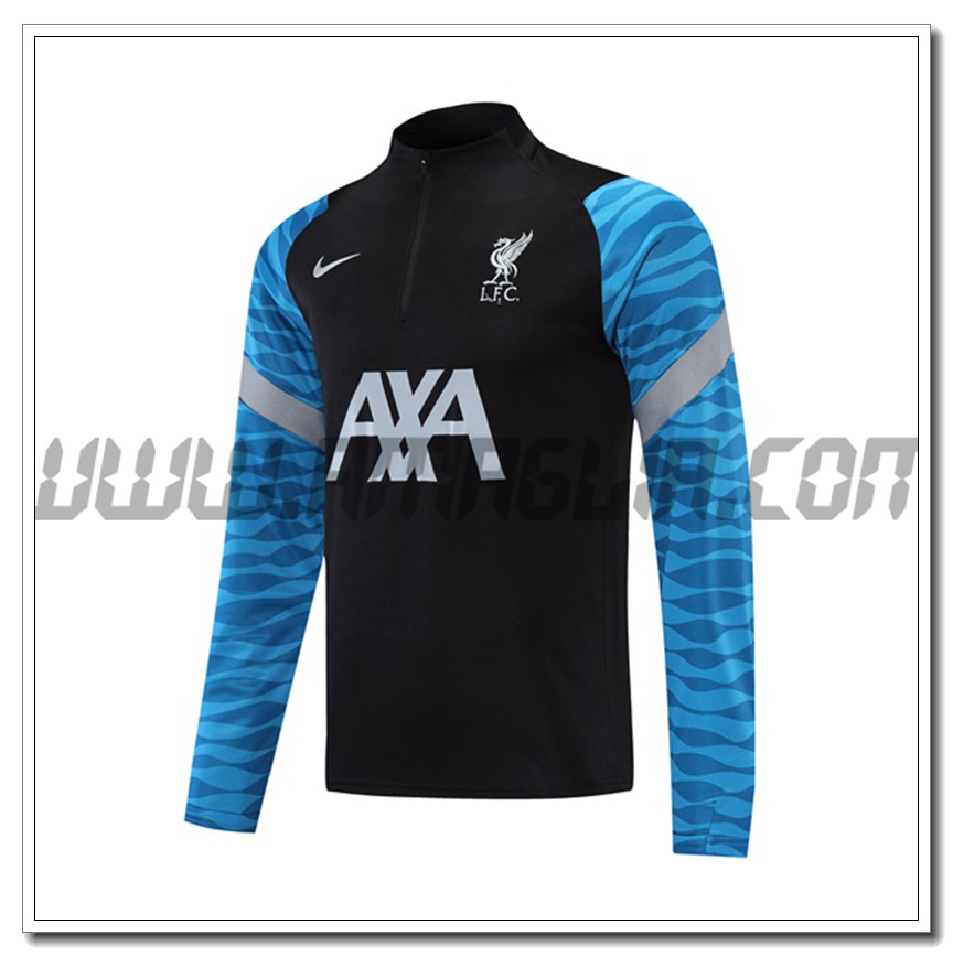 Felpa Allenamento Liverpool Blu/Nero 2021 2022