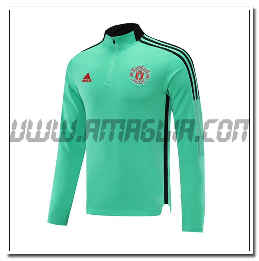 Felpa Allenamento Manchester United Verde 2021 2022 -1
