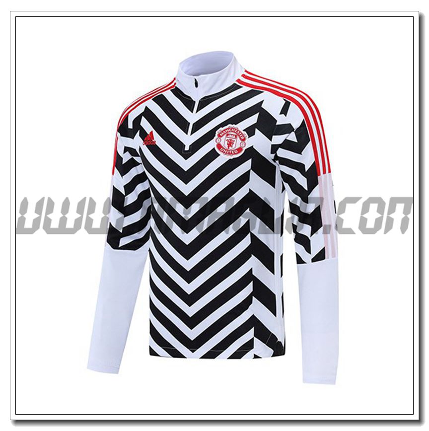 Felpa Allenamento Manchester United Bianco/Nero 2021 2022