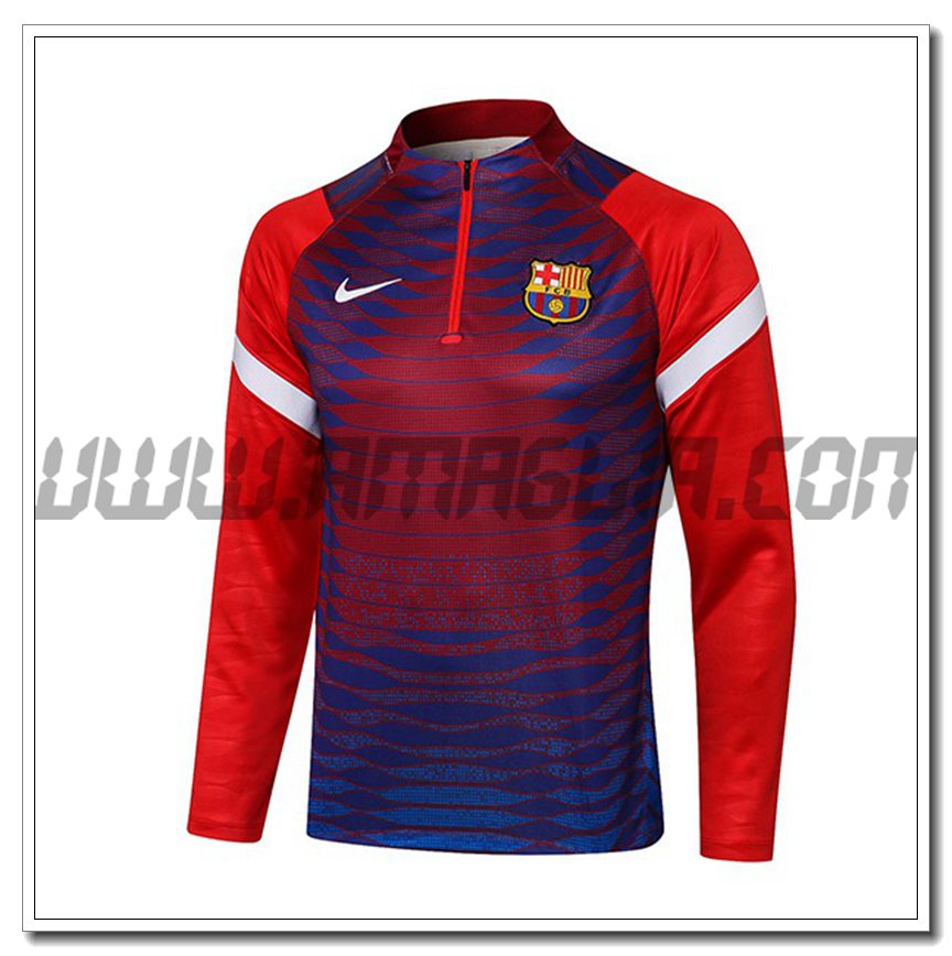 Felpa Allenamento FC Barcellona Rosso 2021 2022 -1