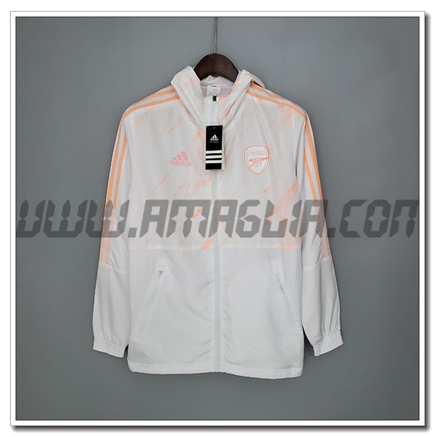 Giacca a Vento Arsenal Bianco/Arancia 2021 2022