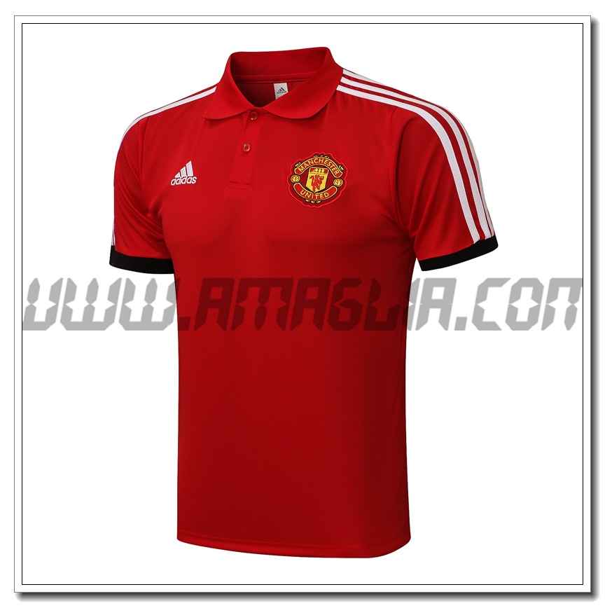 Maglia Polo Manchester United Rosso/Bianco 2021 2022