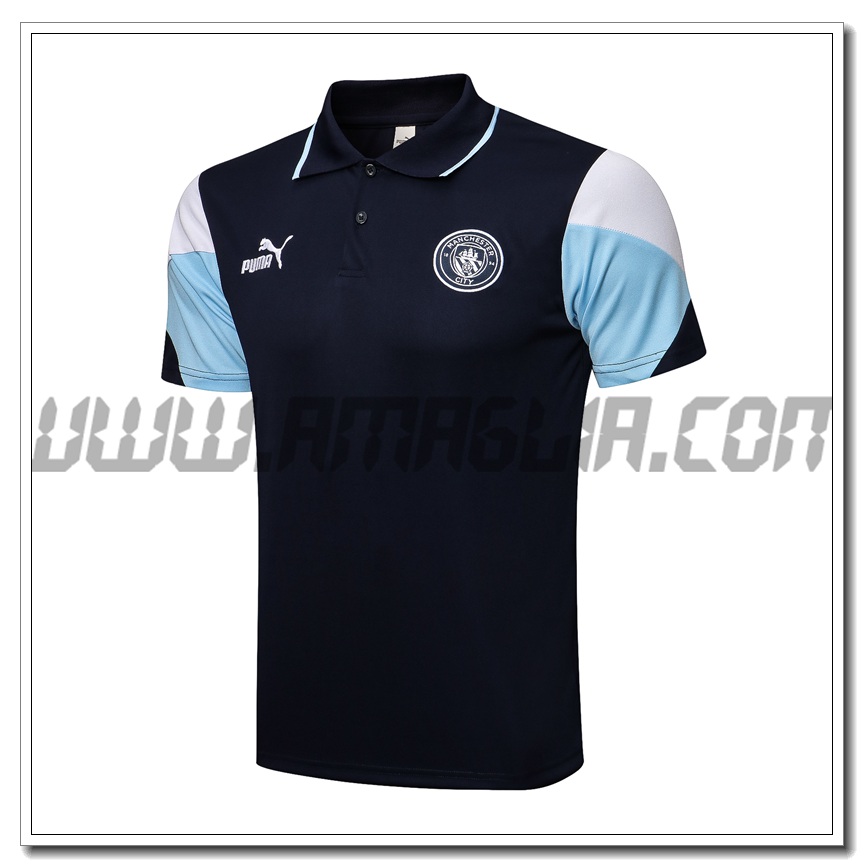 Maglia Polo Manchester City Nero/Blu 2021 2022