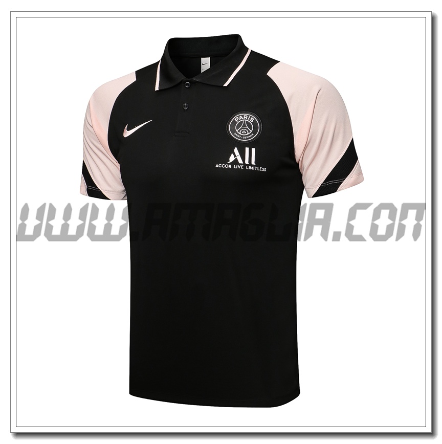 Maglia Polo Jordan PSG Nero/Rosa 2021 2022