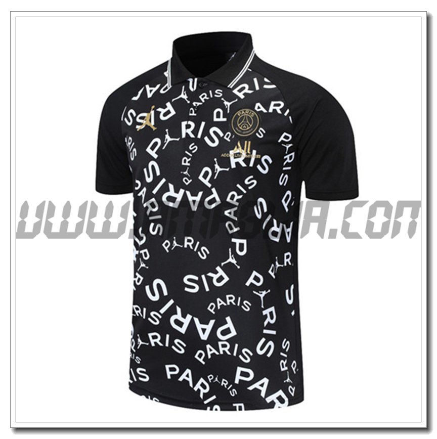 Maglia Polo Jordan PSG Nero/Bianco 2021 2022