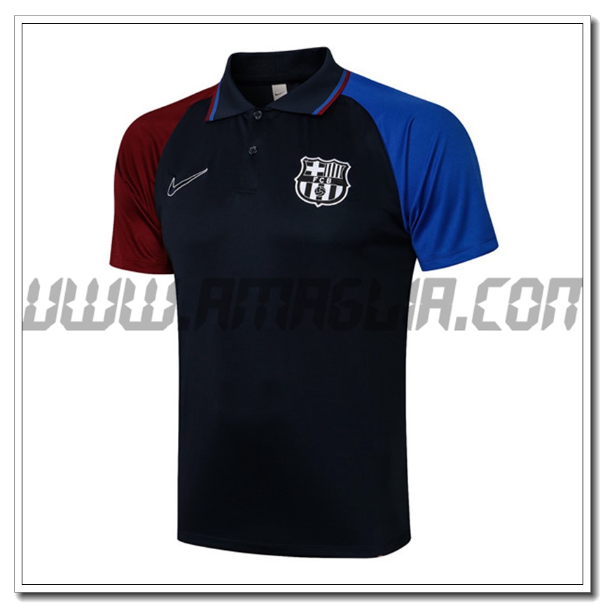 Maglia Polo FC Barcellona Nero/Blu 2021 2022