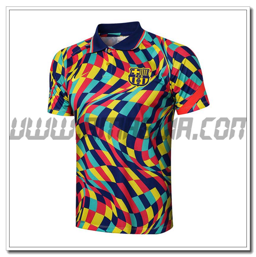 Maglia Polo FC Barcellona Giallo/Blu 2021 2022
