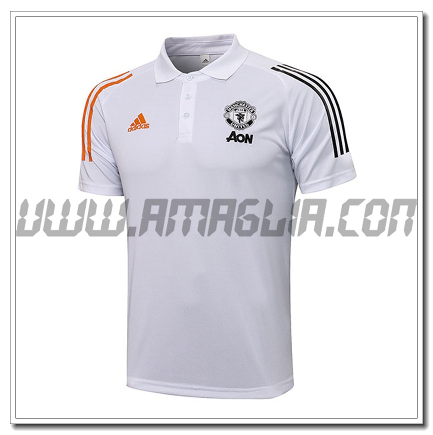 Maglia Polo Manchester United Bianco 2021 2022