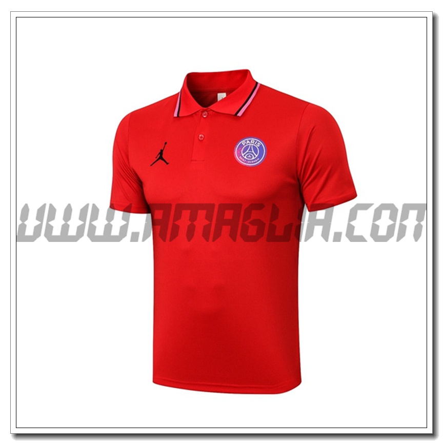 Maglia Polo Jordan PSG Rosso 2021 2022