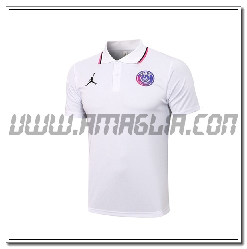 Maglia Polo Jordan PSG Bianco 2021 2022