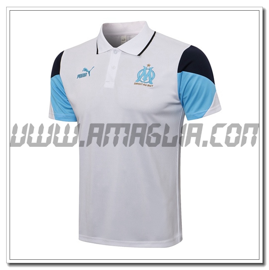 Maglia Polo Marsiglia OM Bianco/Blu 2021 2022