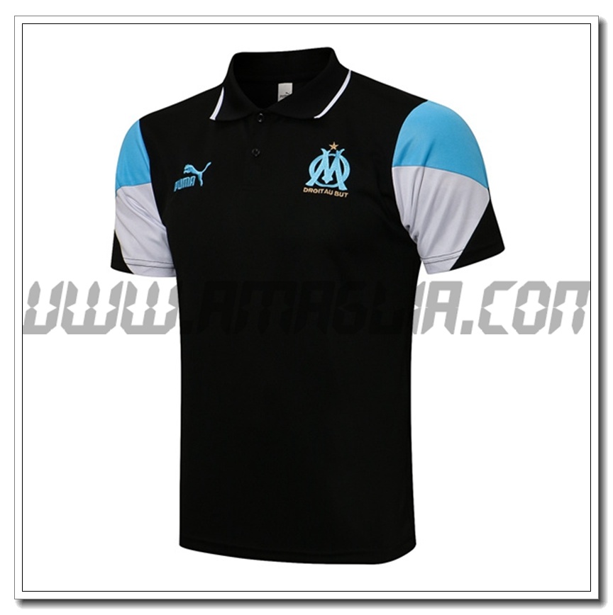 Maglia Polo Marsiglia OM Nero/Blu 2021 2022
