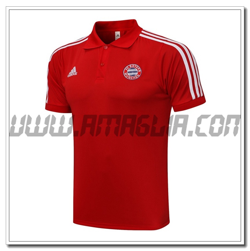 Maglia Polo Bayern Monaco Bianco/Rosso 2021 2022
